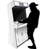 Silhouette Of Person At White Wooden Arcade